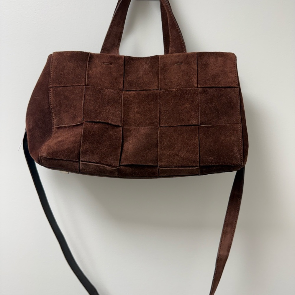 Stephane Kelian Brown Suede Patchwork Shoulder Bag - Picture 2 of 9